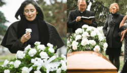 A nő gyászol és eltemeti a férje holttestét, csak hogy négy nappal később a küszöbén találja meg őt