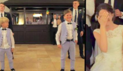 8 testvér táncol a menyasszonynak az esküvőn – a kis testvér mozdulataitól a közönség vadul tapsol