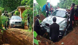 Koporsó helyett egy vadi új BMW-be temette el az apját a férfi