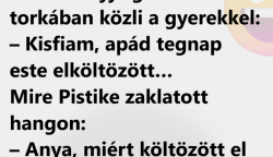 Vicc: Pistike anyja gombóccal a torkában közli a gyerekkel