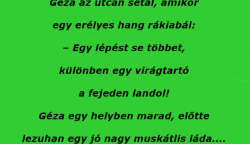 VICC: Géza az utcán sétál, amikor egy erélyes hang rákiabál: