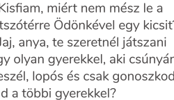 – Kisfiam, miért nem mész le a játszótérre Ödönkével egy kicsit?